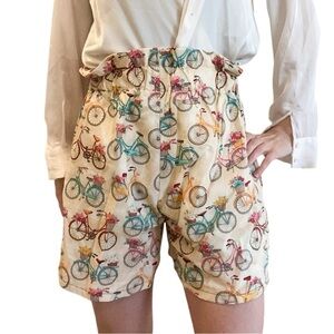 Colorful vintage Bicycle Print Women's handmade Shorts